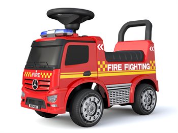 Mercedes Antos brandbil gåbil med sirener og udrykningslys.