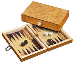 Backgammon Korinth rejseudgave med opbevaringspose.