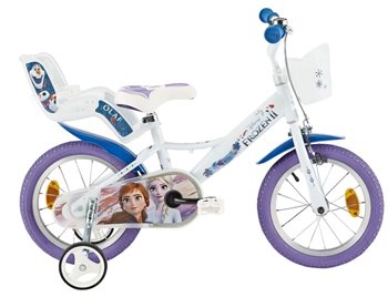 Billede af 14" Licens Frozen 3 cykel med cykelkurv og cykelstol